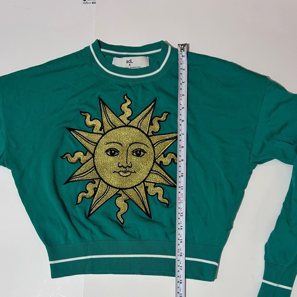 Adl raisa Vanessa Sweater green top sun print xs - Picture 6 of 12